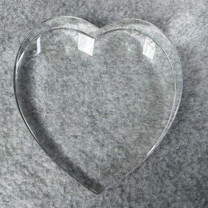 Clear Heart Shaped Crystal Paper Weight